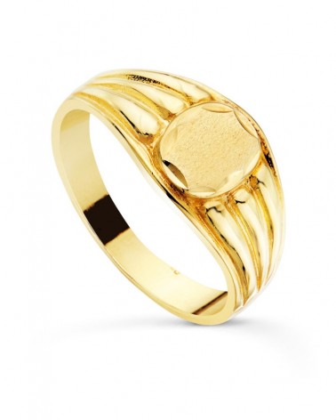 Sello oro 18k amarillo cadete zona grabación 8x7 mm
