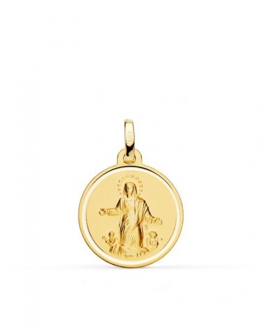 Medalla oro 18k Virgen de la Asunción bisel 18mm