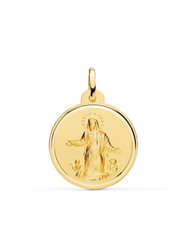 Medalla oro 18k Virgen de la Asunción 22mm