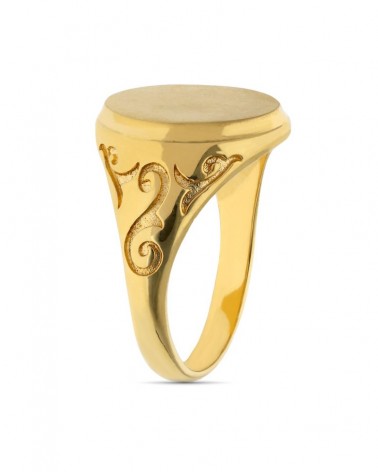Sello oro 18k amarillo caballero zona grabado 14x11mm