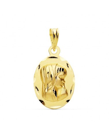 Medalla oro 18k Virgen Niña 19x12 mm