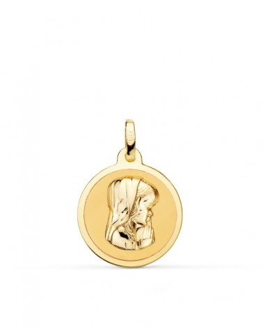 Medalla oro 18k Virgen Niña 18mm comunión