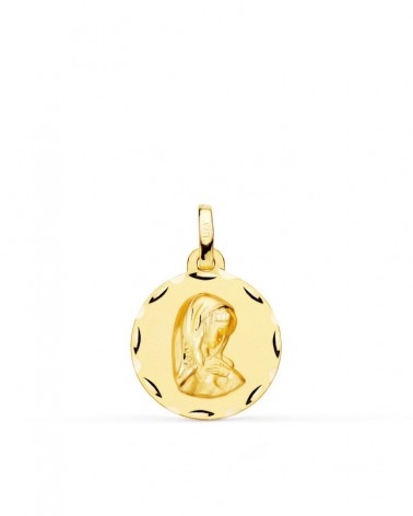 Medalla oro 18k Virgen Niña 16mm comunión
