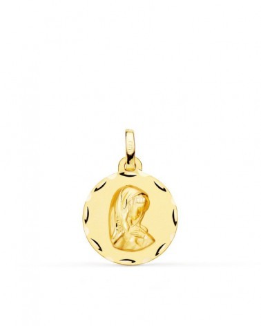 Medalla oro 18k Virgen Niña 16mm comunión