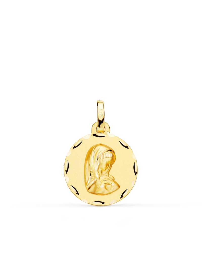 Medalla oro 18k Virgen Niña 18mm comunión