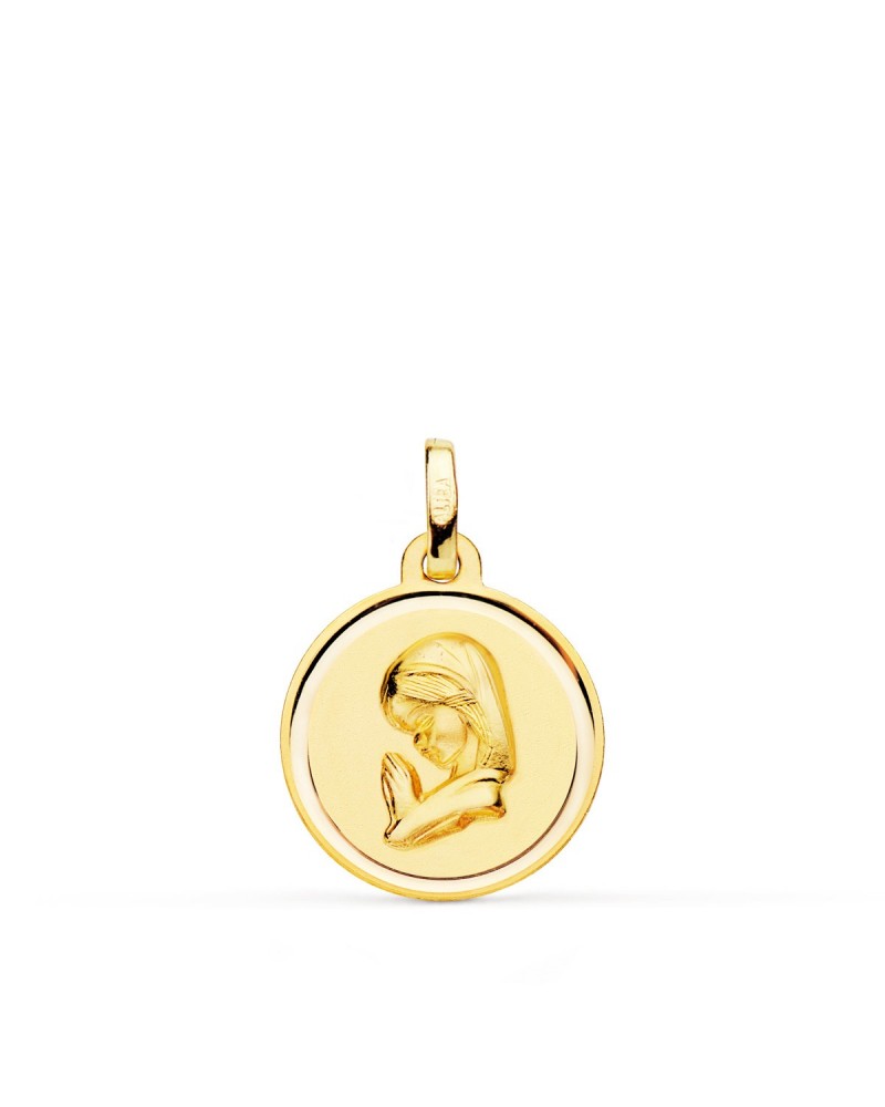 Medalla oro 18k Virgen Niña 16mm