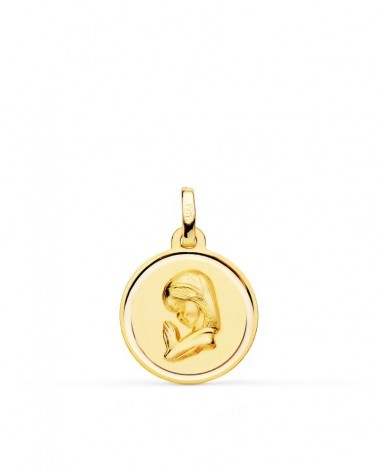 Medalla oro 18k Virgen Niña 16mm