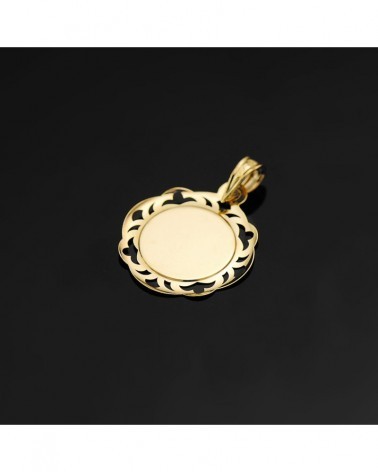 Medalla oro 18k Virgen Niña cerco calado 20x18mm