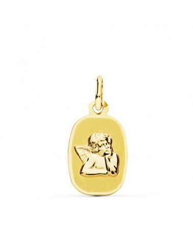 Medalla oro 18k ángel burlón amarillo 17x10mm