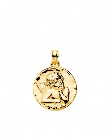 Medalla oro 18k ángel Burlón 24mm