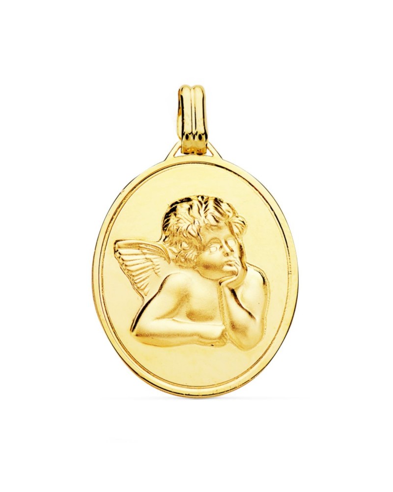 Medalla ángel Burlón oro 18k 24x18mm