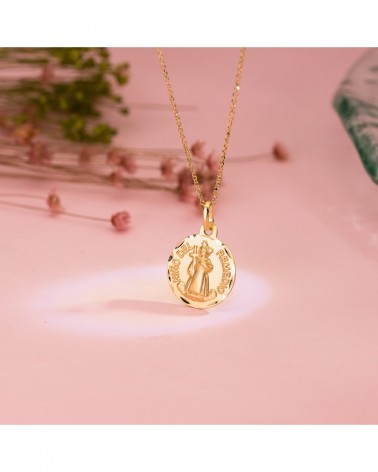 Medalla Niño del Remedio oro 18k tallada 16 mm
