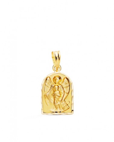 Medalla oro 18k Ángel de la Guarda capilla borde tallado