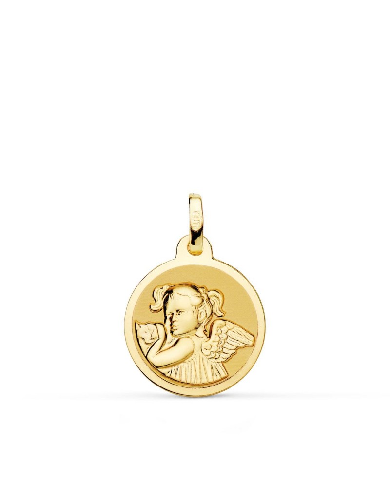 Medalla oro 18k ángel niña revoltosa 16mm