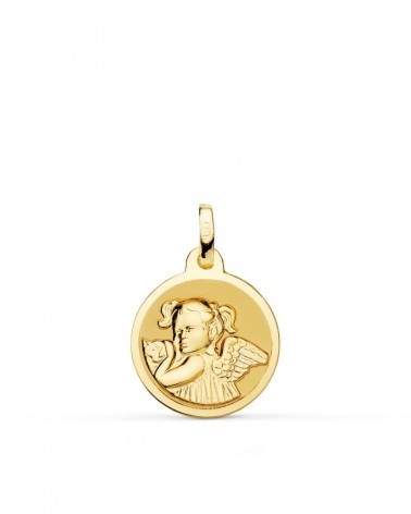 Medalla oro 18k ángel niña revoltosa 16mm