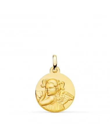 Medalla oro 18k ángel niña revoltosa 16mm 1,9 gramos
