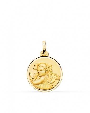 Medalla oro 18k Ángel Niña Revoltosa 18mm