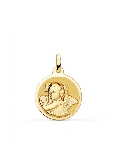 Medalla oro 18k ángel niña revoltosa 16mm