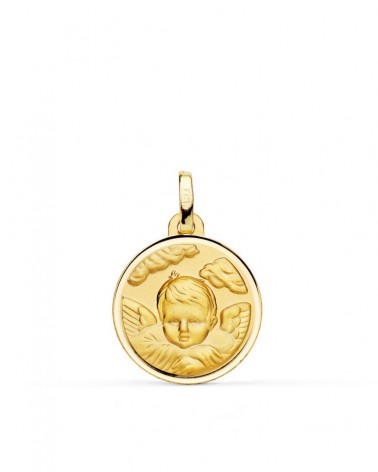 Medalla ángel niño oro 18k amarillo 18mm