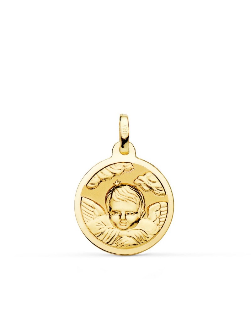 Medalla ángel niño oro 18k amarillo 18mm