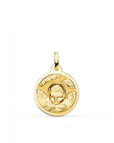 Medalla ángel niño oro 18k amarillo 18mm
