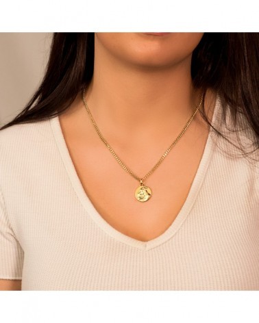 Medalla oro 18k Virgen Divina Ternura 18mm
