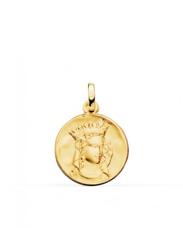 Medalla oro 18k Virgen María Notre Dame París 18mm