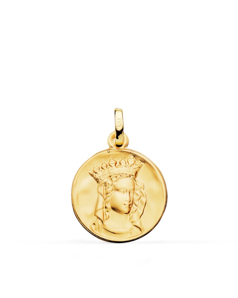 Medalla oro 18k Virgen María Notre Dame París 18mm