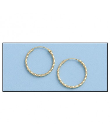 Aros oro 18k rizados 17mm diámetro
