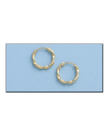Aros oro 18k rizados 11mm diámetro interior