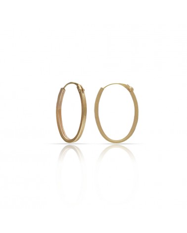 Aros oro 18k ovalados 4 caras 8x12mm