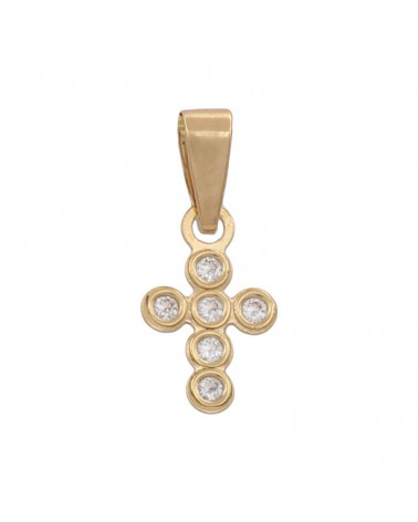 Cruz oro 18k circonitas 7x11mm