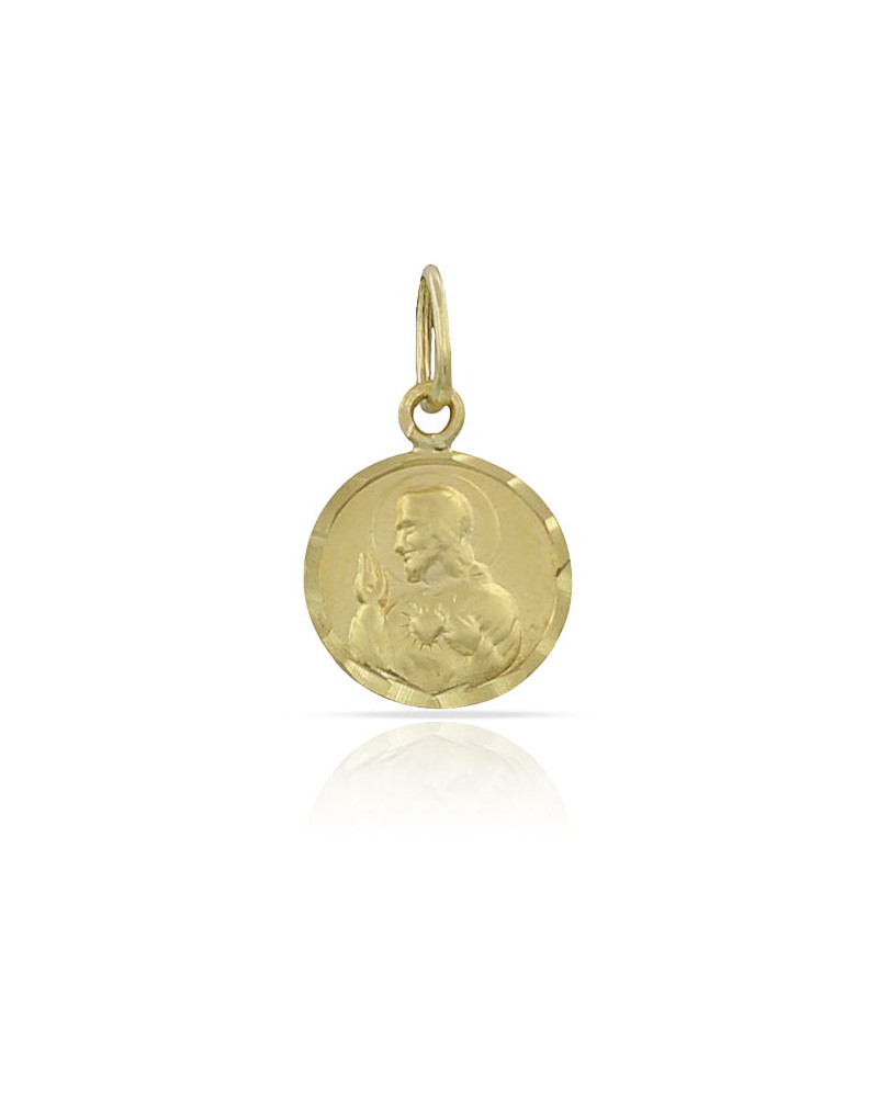 Medalla oro 18k escapulario Sagrado Corazón 8mm