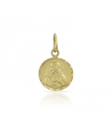 Medalla oro 18k escapulario Sagrado Corazón 8mm