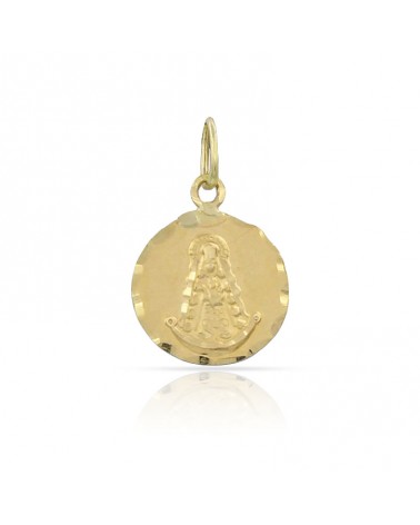 Medalla oro 18k Virgen del Rocío lenteja 10mm