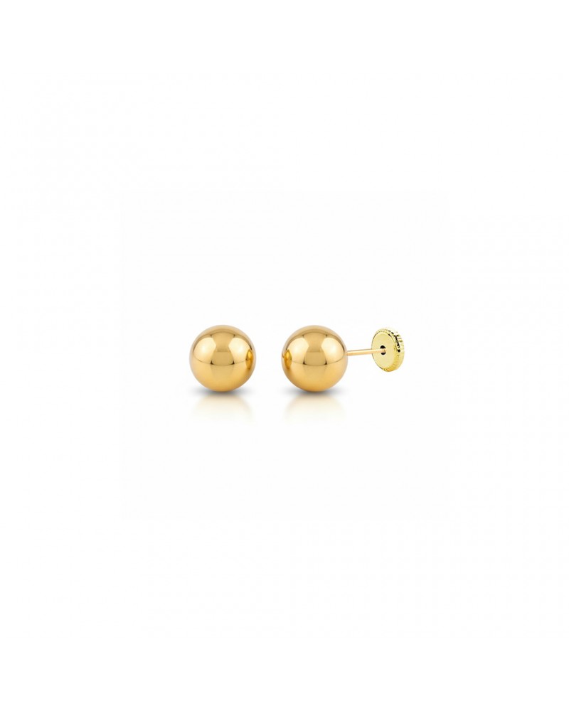 Pendientes oro 18k tornillo bola 3mm