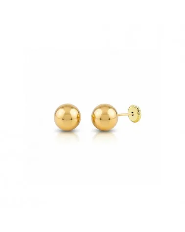 Pendientes oro 18k tornillo bola 4mm bebé