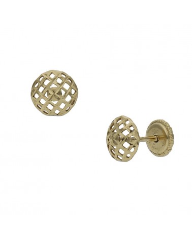 Pendientes oro 18k tornillo tallados 6mm