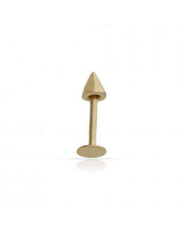 Piercing oro 18k labio pincho cónico 4,5x13,5mm