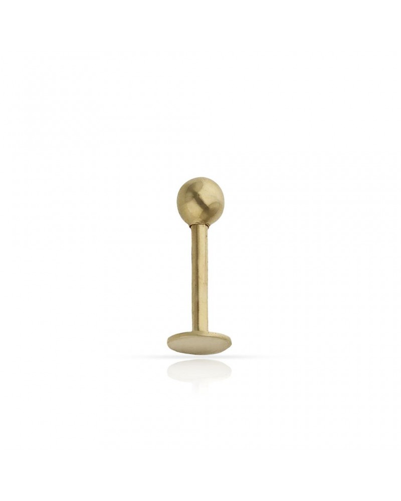 Piercing oro 18k labio bola 4,5x10mm