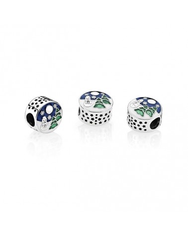 Charm Pandora muñeco de nieve con abetos y estrellas 796384ENMX