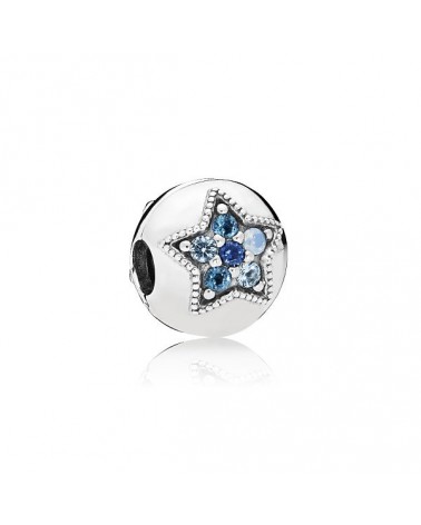 Clip Pandora Navidad con estrellas y circonitas azules 796380NSBMX