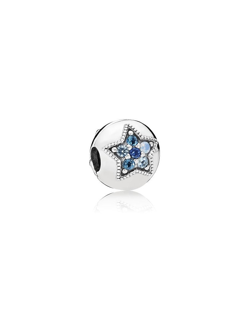 Clip Pandora Navidad con estrellas y circonitas azules 796380NSBMX