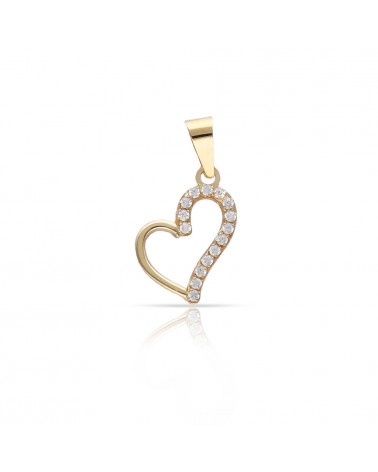 Colgante oro 18k corazón circonitas 10x11mm