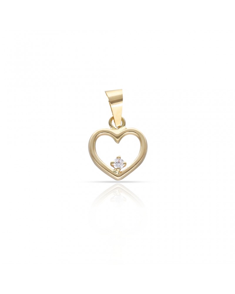 Colgante oro 18k corazón circonita 8x9mm