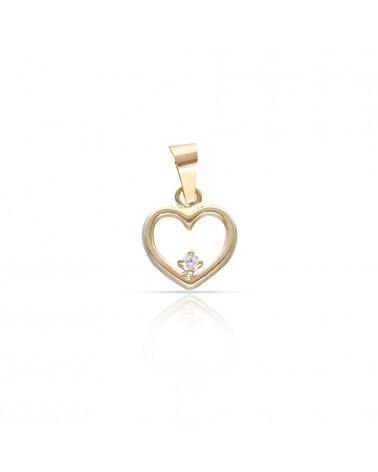 Colgante oro 18k corazón circonita 8x9mm