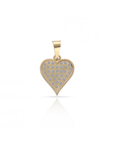 Colgante oro 18k corazón circonitas 10x11mm