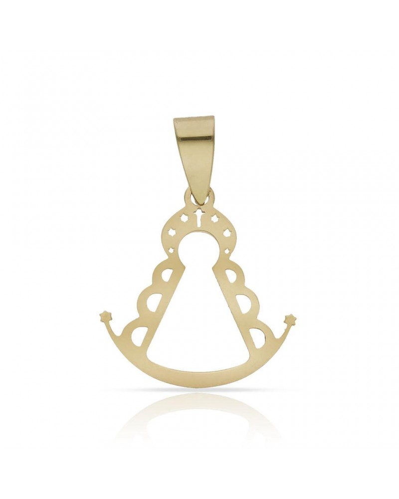 Colgante oro 18k Virgen del Rocío 14x15mm