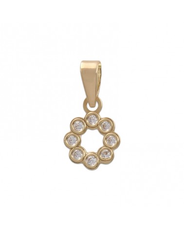 Colgante oro 18k circonitas 7,5mm