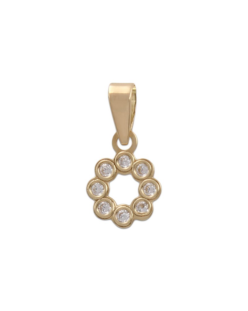 Colgante oro 18k circonitas 7,5mm